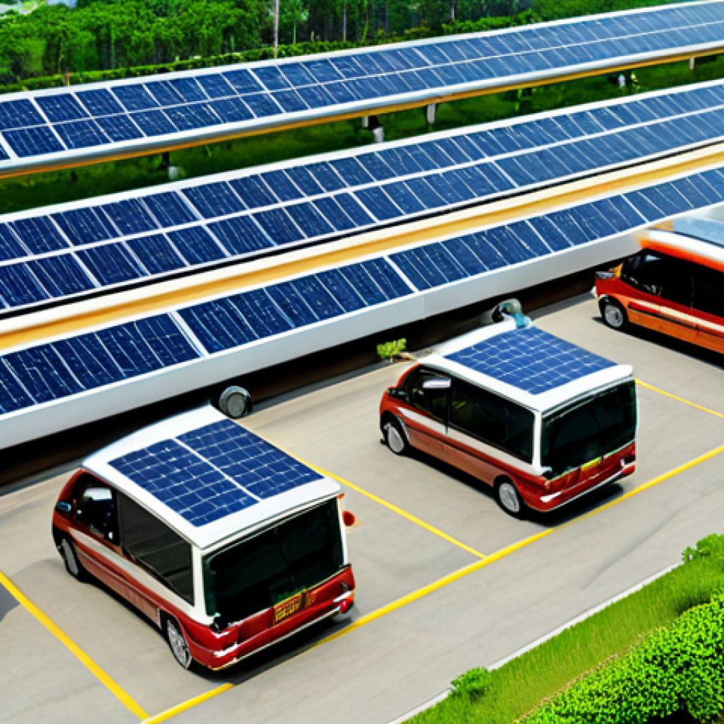 **
"A bustling industrial park in Thailand, showcasing modern factories with solar panels and green spaces, fully clothed workers in appropriate attire, electric vehicles moving goods, safe for work, appropriate content, professional photography, perfect anatomy, natural proportions, family-friendly."
**