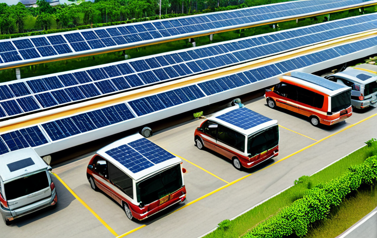 **

"A bustling industrial park in Thailand, showcasing modern factories with solar panels and green spaces, fully clothed workers in appropriate attire, electric vehicles moving goods, safe for work, appropriate content, professional photography, perfect anatomy, natural proportions, family-friendly."

**