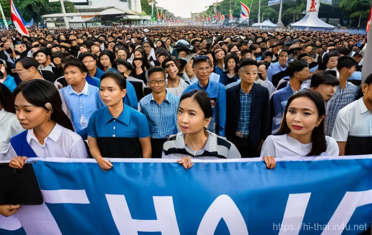 태국의 최신 정치 이슈 - **Image Prompt 1: The Rising Tide of Youth in Thai Politics**
A dynamic, wide-angle shot of a la...