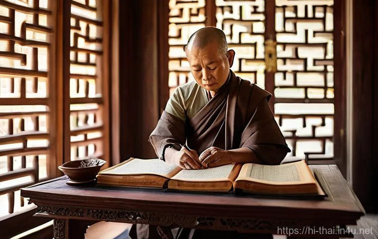 태국의 언어학 연구 - **Prompt:** An intricately detailed image showcasing the historical beauty of the Thai script. The s...