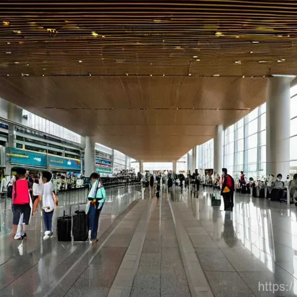 태국의 주요 공항 - **Prompt 1: Modern Arrival at Suvarnabhumi Airport**
A wide-angle, bright, and bustling shot of ...