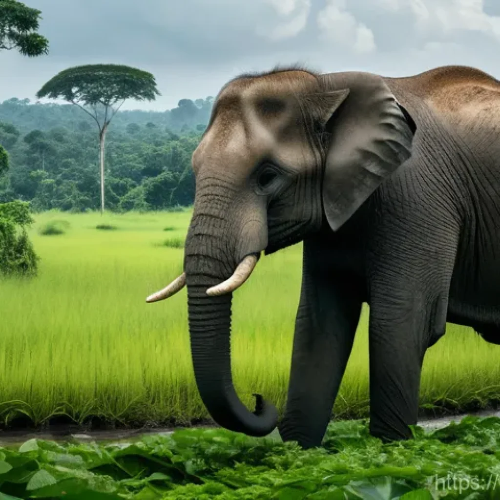 태국의 야생 생태 보호 - **Prompt 1: Threat of Habitat Loss for Thai Elephants**
A poignant image featuring a majestic ad...