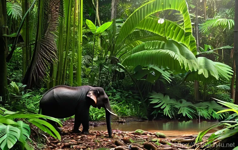 태국의 야생 생태 보호 - **Prompt 2: Compassionate Care in an Elephant Sanctuary**
    A heartwarming scene within an ethical...