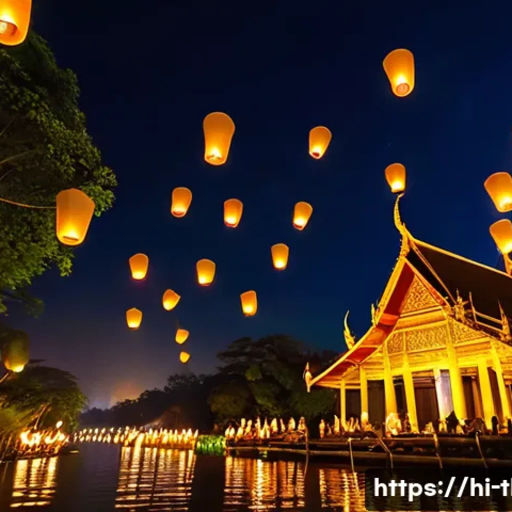 태국의 전통 음악 축제 - **Prompt 1: Serene Loy Krathong Night in Chiang Mai**
"A breathtaking night scene of the Loy Kra...